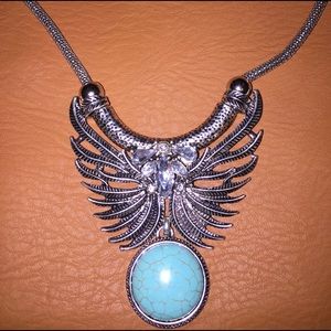 Hobo silver necklace with stones, New no packaging